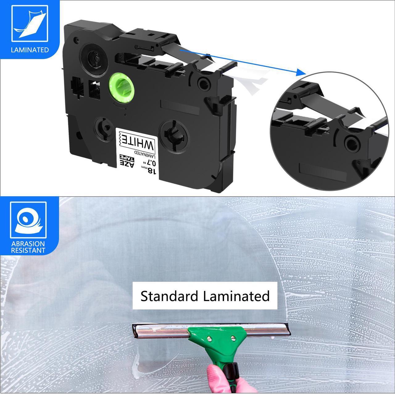 Alt view image 3 of 7 - GREENCYCLE 3 Pack Compatible for Brother P-touch TZe-241 TZe241 TZ-241 TZ241 18mm 0.7'' Black on White TZ TZe Ptouch Tapes 3/4 inch x 26.2ft Laminated Label Tape