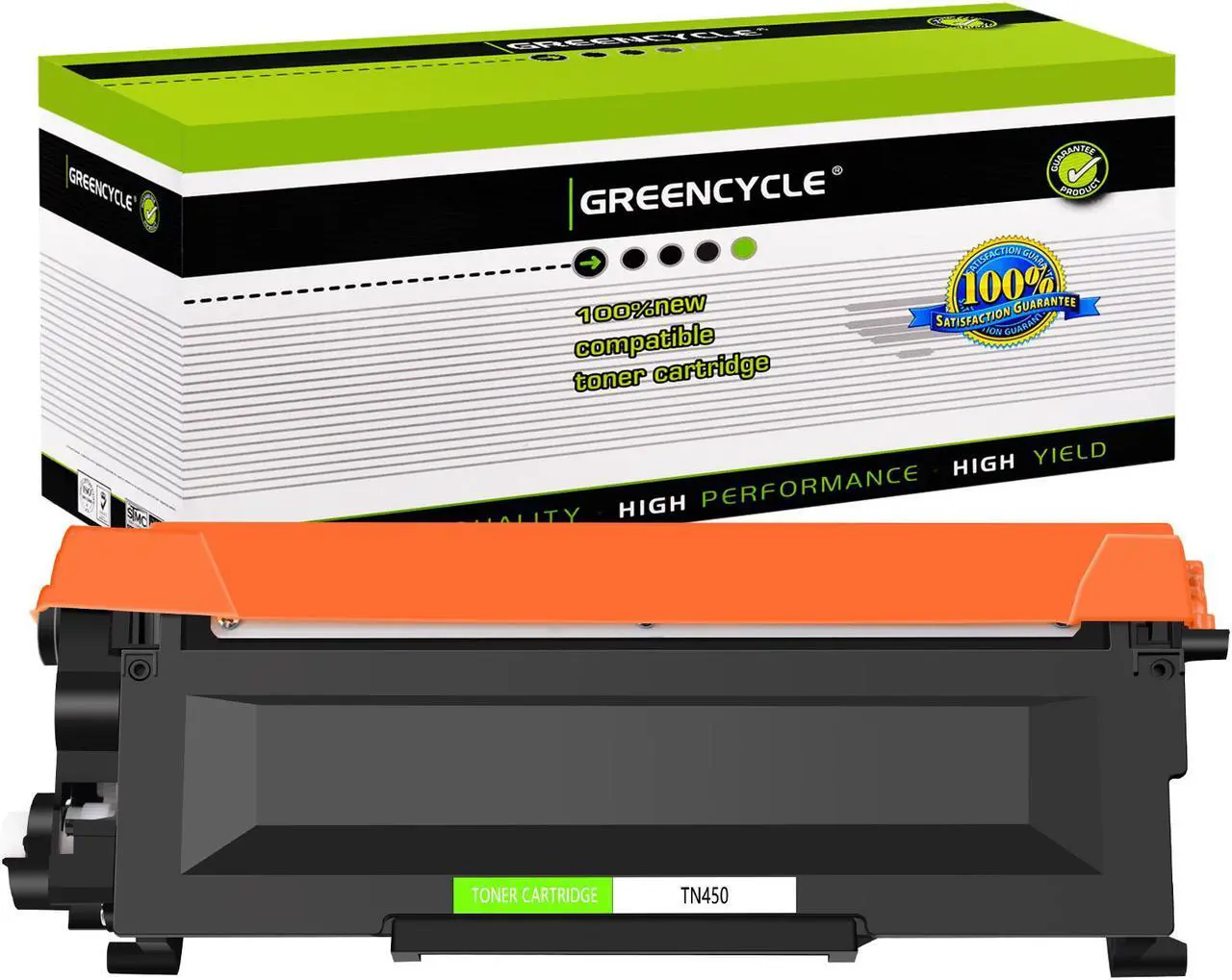 Main image of GREENCYCLE Compatible Toner Cartridge Replacement for Brother TN450 TN-450 TN420 TN-420 for HL-2270DW HL-2280DW HL-2230 HL-2240 MFC-7360N MFC-7860DW DCP-7065DN Intellifax 2840 2940 (1 Pack Black)