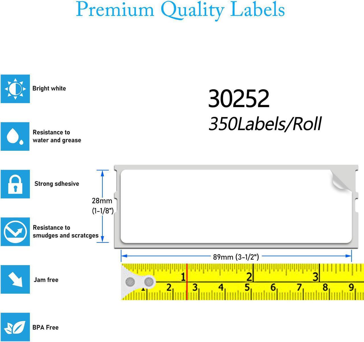 Alt view image 3 of 7 - GREENCYCLE Compatible for Dymo 30252 Address Mailing UPC Labels 1 1/8" x 3 1/2" (1" Core) Premium Adhesive & Resolution for DYMO Labelwriter 450 Duo 4XL, 20 Rolls, 350 Labels/Roll [NOT FIT 550 & 5XL]