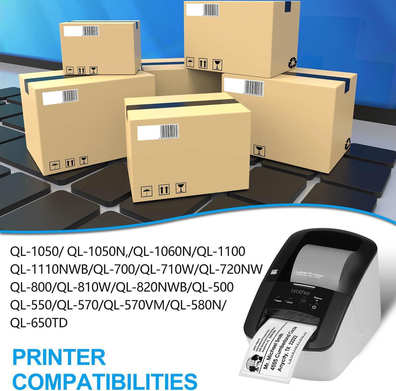 Alt view image 3 of 5 - GREENCYCLE 3 Rolls DK-1208 DK1208 Die-Cut Address Labels 1-1/2" x 3-1/2" (38 mm x 90 mm) Compatible for Brother QL-1050 QL-1050N QL-1060N QL-1100 QL-1110NWB, 400 Labels/Roll,with Cartridge Frame