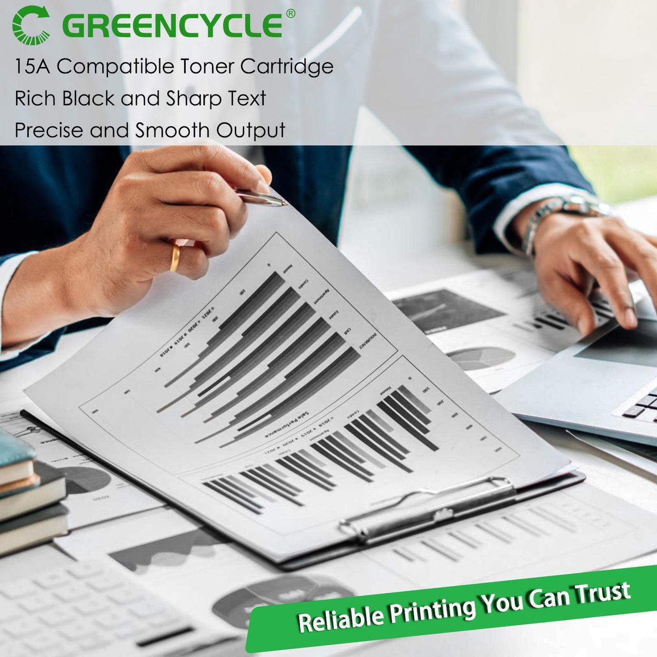 Alt view image 5 of 7 - GREENCYCLE High-yield Compatible Toner Cartridge Replacement for HP 15A C7115A work with Laserjet 1000 1005 1200 1220 3300 3320 3330 3380 Printer (Black, 1-Pack)