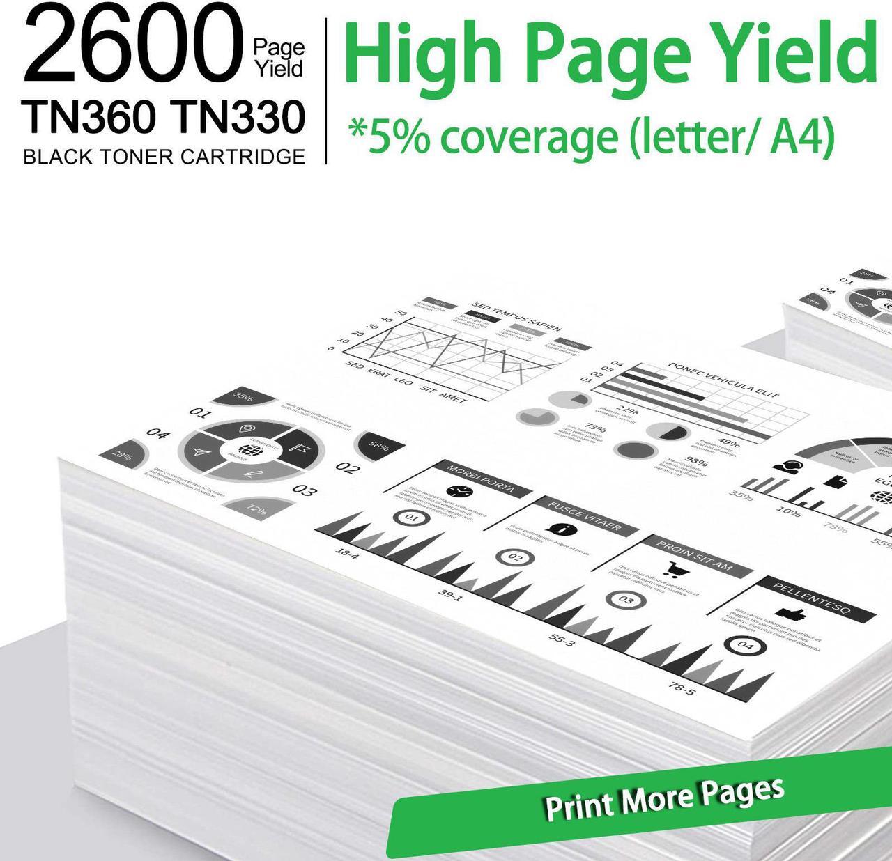 Alt view image 4 of 7 - GREENCYCLE Compatible Toner Cartridge Replacement for Brother TN360 TN-360 TN330 TN-330 High Yield Toner for Brother HL-2170W HL-2140 MFC-7840W MFC-7340 MFC-7345N DCP-7040 DCP-7030 DCP-7045N (1 Black)