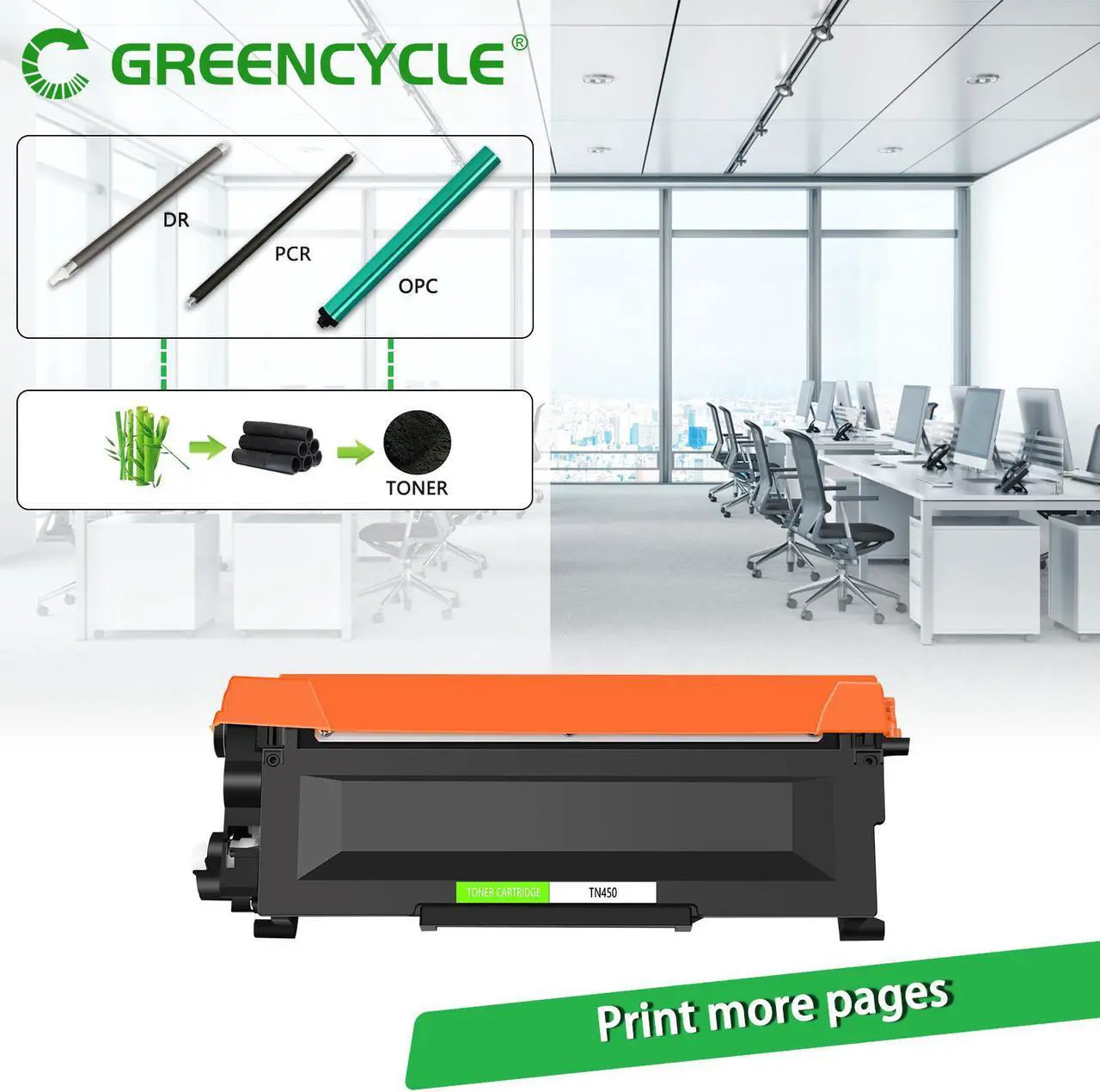 Alt view image 4 of 7 - GREENCYCLE Compatible Toner Cartridge Replacement for Brother TN450 TN-450 TN420 TN-420 for HL-2270DW HL-2280DW HL-2230 HL-2240 MFC-7360N MFC-7860DW DCP-7065DN Intellifax 2840 2940 (1 Pack Black)