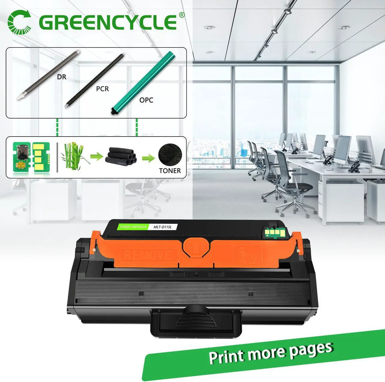Alt view image 4 of 7 - GREENCYCLE High Yield Black Toner Cartridge Compatible for Samsung 115L MLT-D115L MLT D115L use in SL-M2830DW SL-M2880FW M2870FW SL-M2670 SL-M2620 SL-2620ND SL-2820DW SL-2820ND Printer