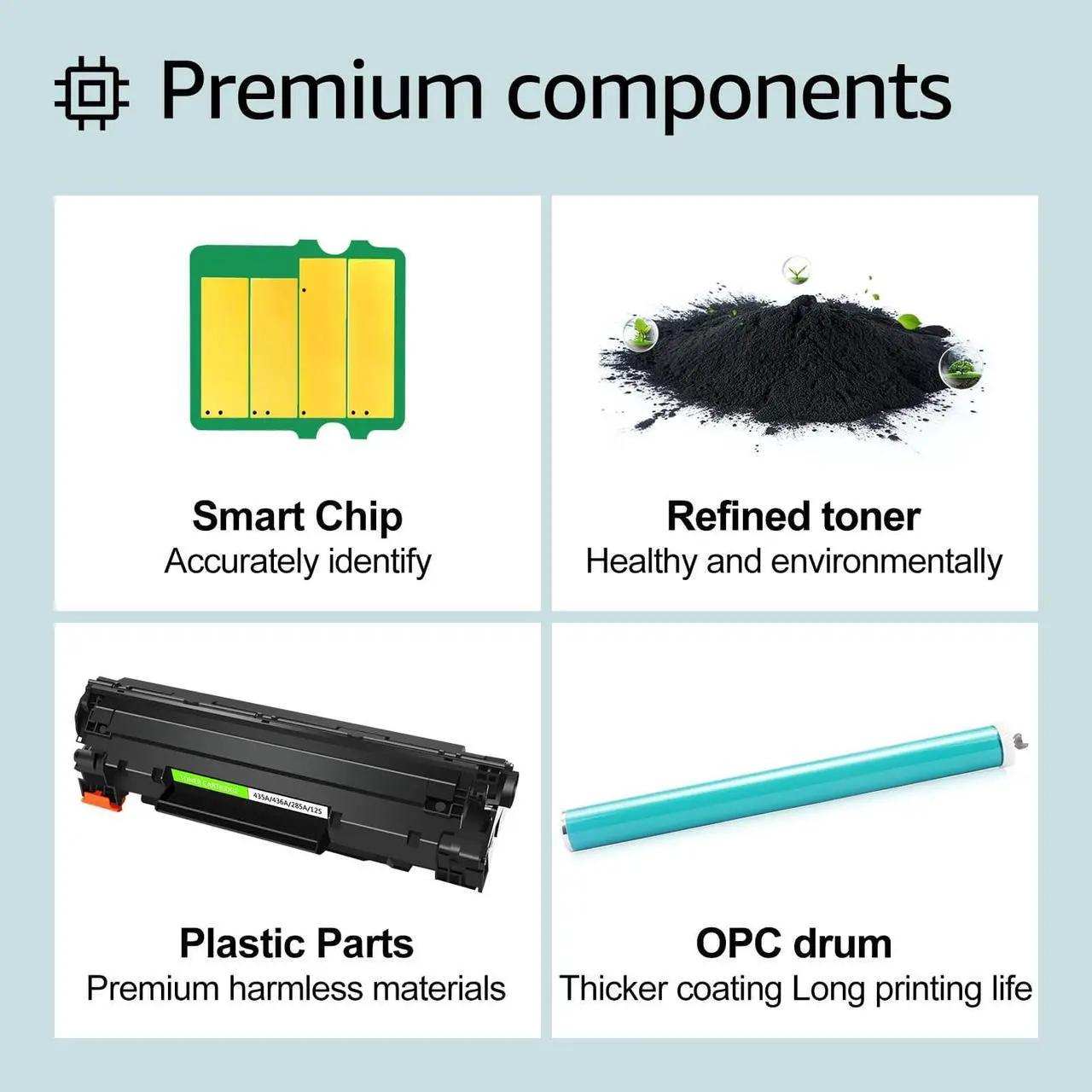 Alt view image 4 of 7 - GREENCYCLE 2 Pack Compatible Toner Cartridge Replacement for HP 85A CE285A Black Toner Works on LaserJet P1102W P1109W M1212NF MFP M1217NFW Printer