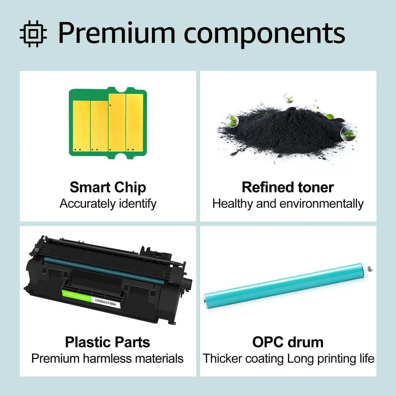 Alt view image 4 of 6 - GREENCYCLE High-yield Compatible Toner Cartridge Replacement for HP 05A CE505A work with Laser Jet P2030 P2035 P2035N P2050 P2055 P2055d P2055dn P2055x Printer (Black, 6-Pack)