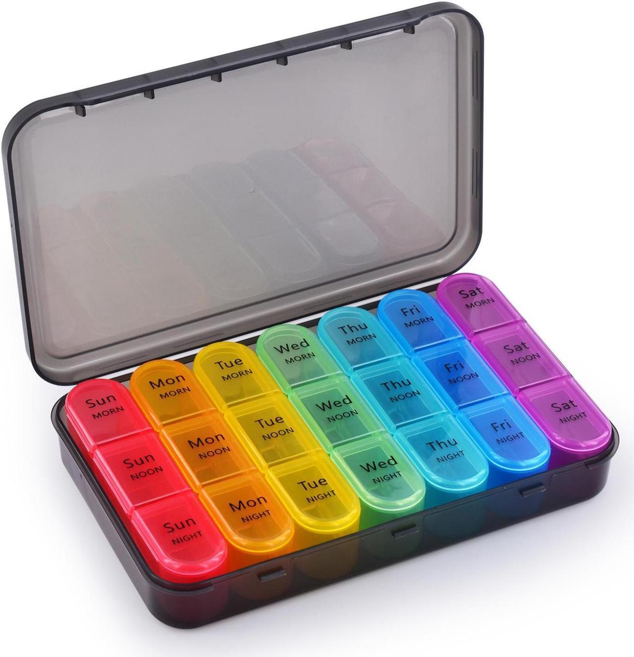 Main image of Weekly Pill Organizer 3 Times a Day,Greencycle 7 Day AM NOON PM Small Compartments Pill Box, Moisture-Proof BPA Free Daily Medicine Pill Case for Vitamins, Fish Oil and Supplements