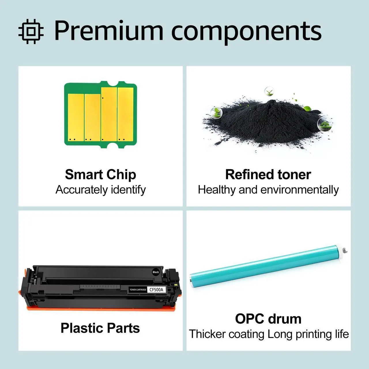 Alt view image 6 of 7 - greencycle 202A Black toner Cartridge Compatible for HP 202A CF500A Works on Color Laserjet Pro MFP M281fdw M281cdw M254dw M254nw M281fdn M254dn M280nw M254 M281 Printer (Black, 8-Pack)