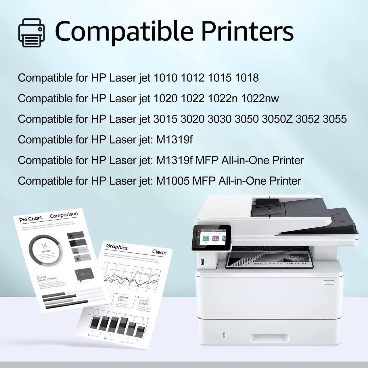 Alt view image 2 of 5 - greencycle Q2612A Toner Cartridge Replacement Compatible for HP 12A Black Toner Cartridge Laserjet 1010 1012 1018 1020 1022 1022N 3015 3030 3052 3055 M1005 M1319F (3PCS)