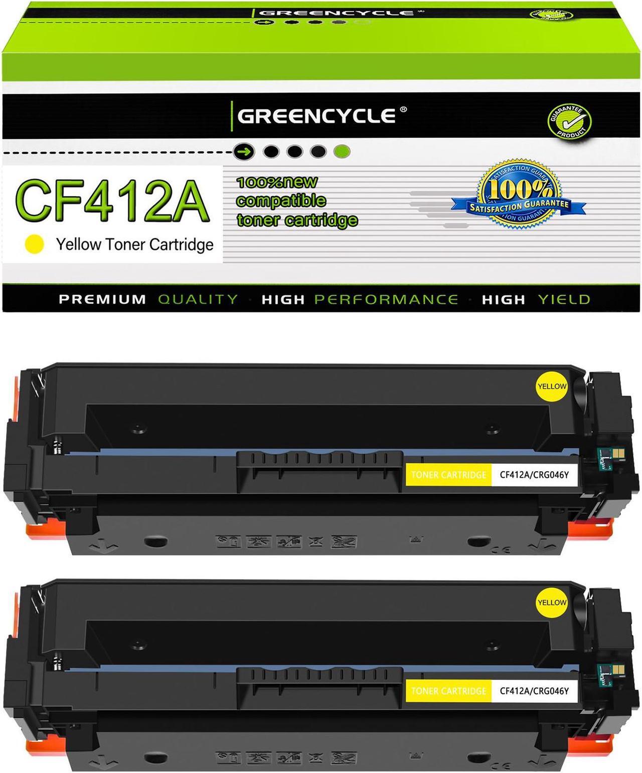 Main image of greencycle 2 Pack 410A CF412A Compatible Toner Cartridge Replacement for HP 410A CF412A Yellow Toner Works on Color Laser Jet Pro M452dn M452dw M452nw M477fdn M477fdw M477fnw M377dw Printer