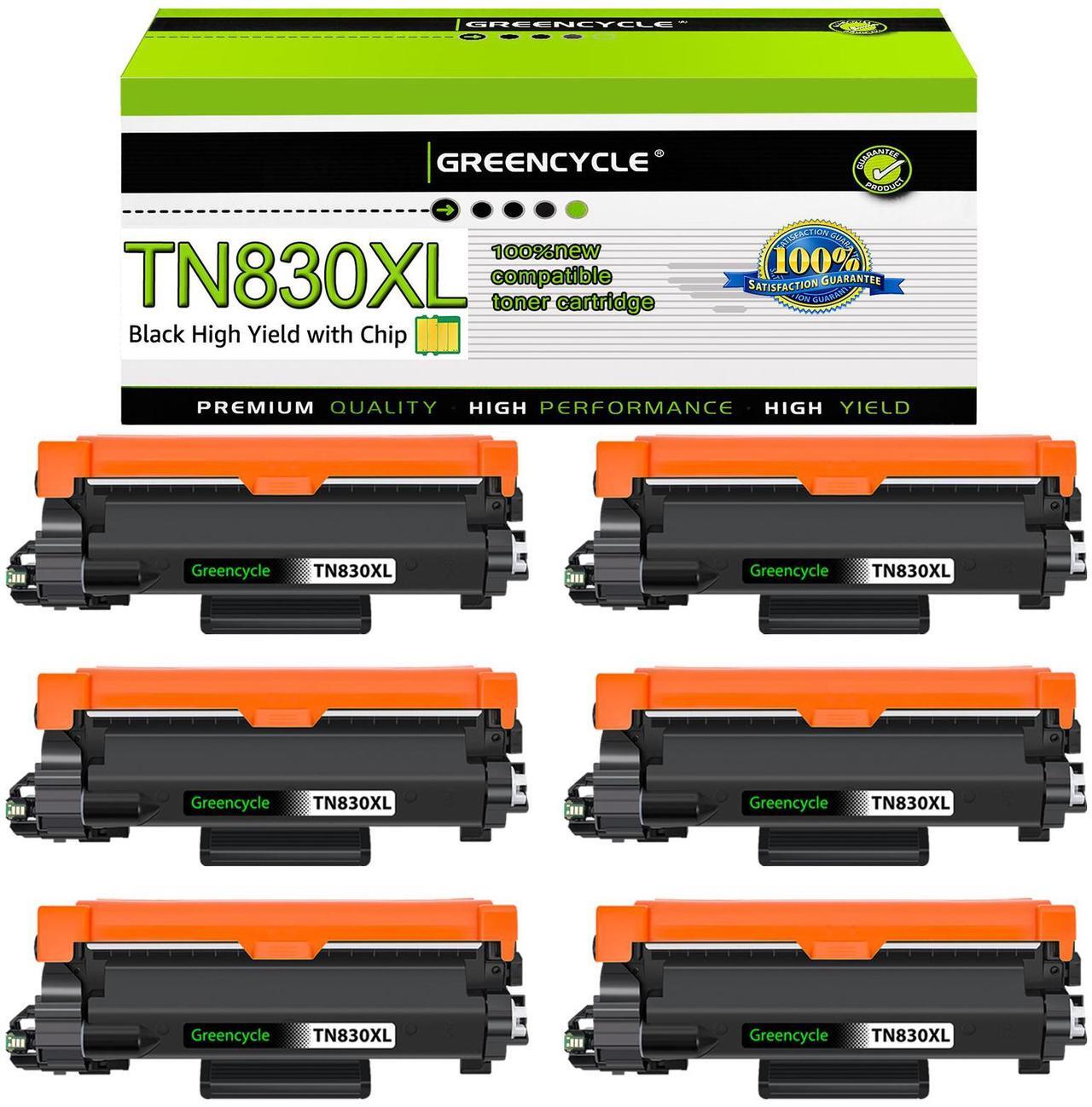 Main image of greencycle 6 Pack TN830XL Black Toner Cartridge Compatible for Brother TN-830XL TN830 TN-830 use HL-L2460DW L2400D L2480DW L2405W MFC-L2820DW DCP-L2640DW Printer