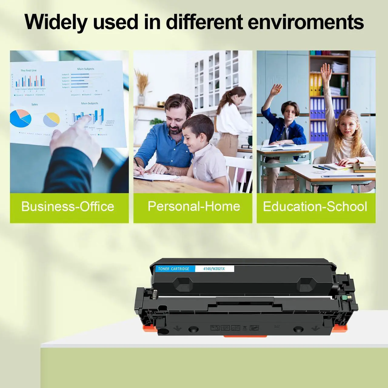Alt view image 7 of 7 - greencycle 3 Pack 414X Toner Cartridge Compatible for HP 414X 414A W2021X W2022X W2023X Toner Works on Enterprise M455dn , MFP M480f , Pro M454 Series and MFP M479 Series Printers (C/Y/M)