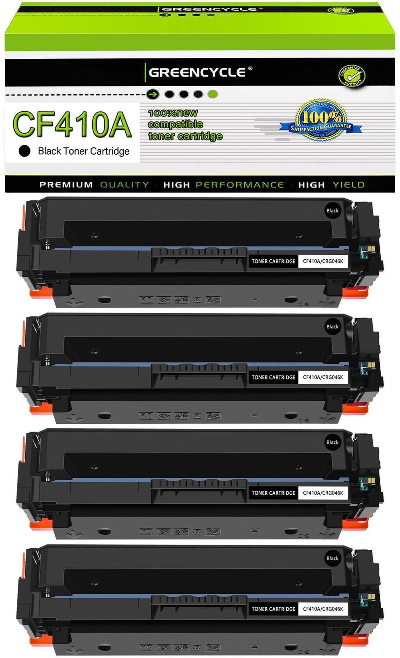 Main image of greencycle 4 Pack Toner Cartridge Compatible for HP 410A CF410A Black Toner Work with Color Laser Jet Pro M452dn M452dw M452nw M477fdn M477fdw M477fnw M377dw Printer