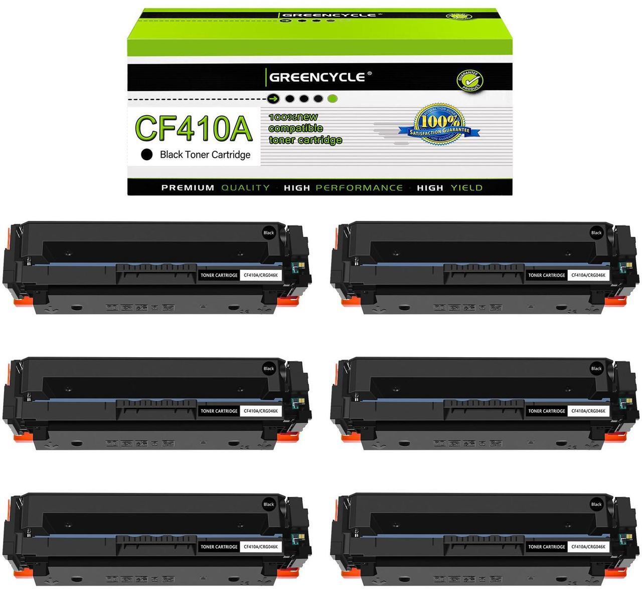 Main image of greencycle 6 Pack Toner Cartridge Compatible for HP 410A CF410A Black Toner Work with Color Laser Jet Pro M452dn M452dw M452nw M477fdn M477fdw M477fnw M377dw Printer