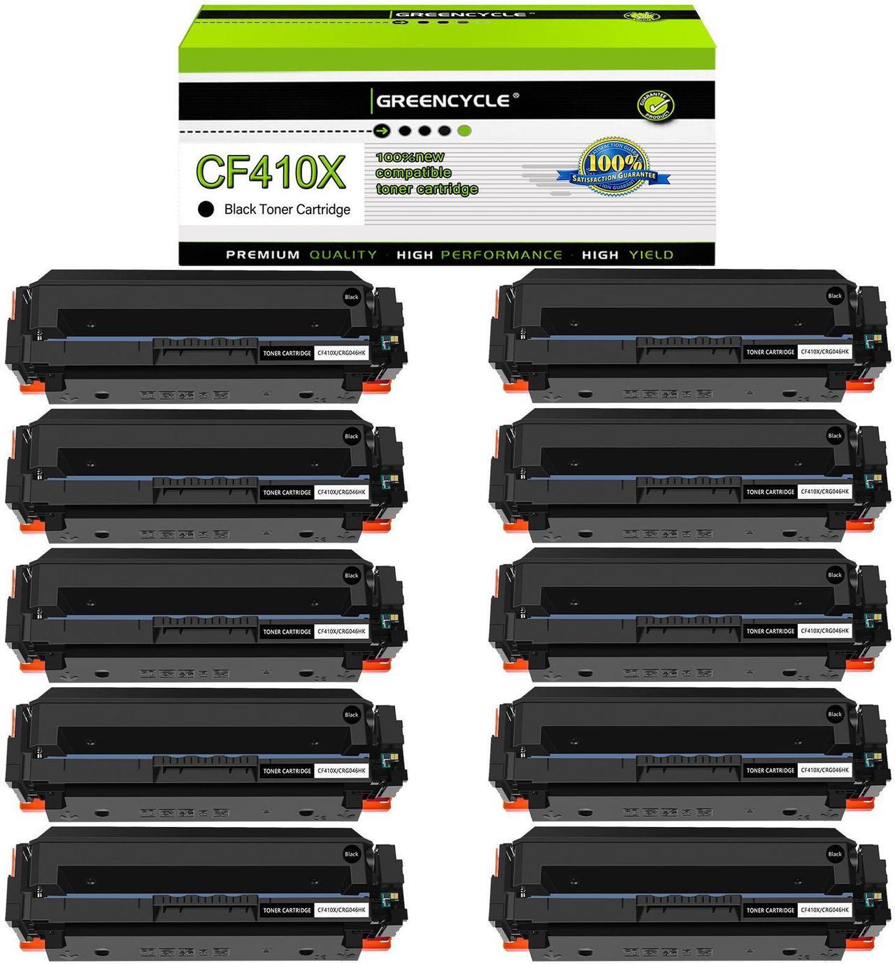 Main image of greencycle 10 Pack Toner Cartridge Compatible for HP 410A 410X CF410X Black Toner Works on Color Laser Jet Pro M452dn M452dw M452nw M477fdn M477fdw M477fnw M377dw Printer