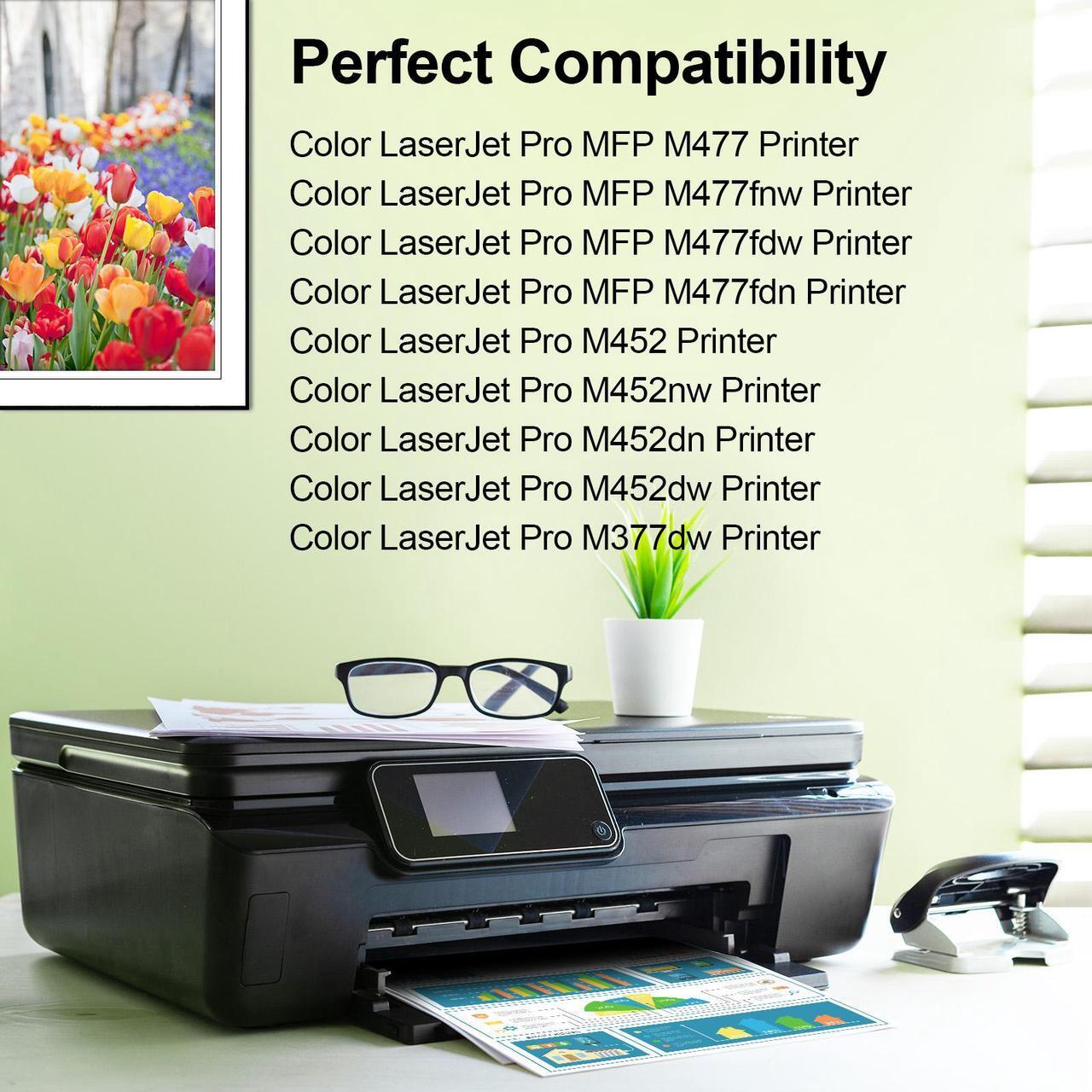 Alt view image 2 of 7 - greencycle 10 Pack Toner Cartridge Compatible for HP 410A 410X CF410X Black Toner Works on Color Laser Jet Pro M452dn M452dw M452nw M477fdn M477fdw M477fnw M377dw Printer