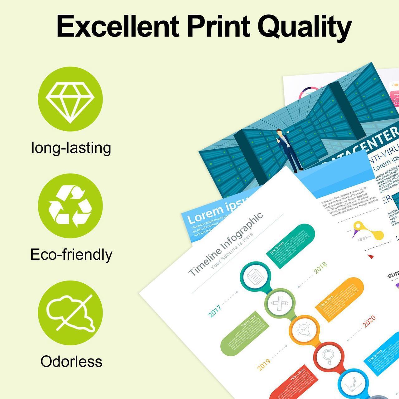Alt view image 5 of 7 - greencycle 2 Pack 410A CF412A Compatible Toner Cartridge Replacement for HP 410A CF412A Yellow Toner Works on Color Laser Jet Pro M452dn M452dw M452nw M477fdn M477fdw M477fnw M377dw Printer