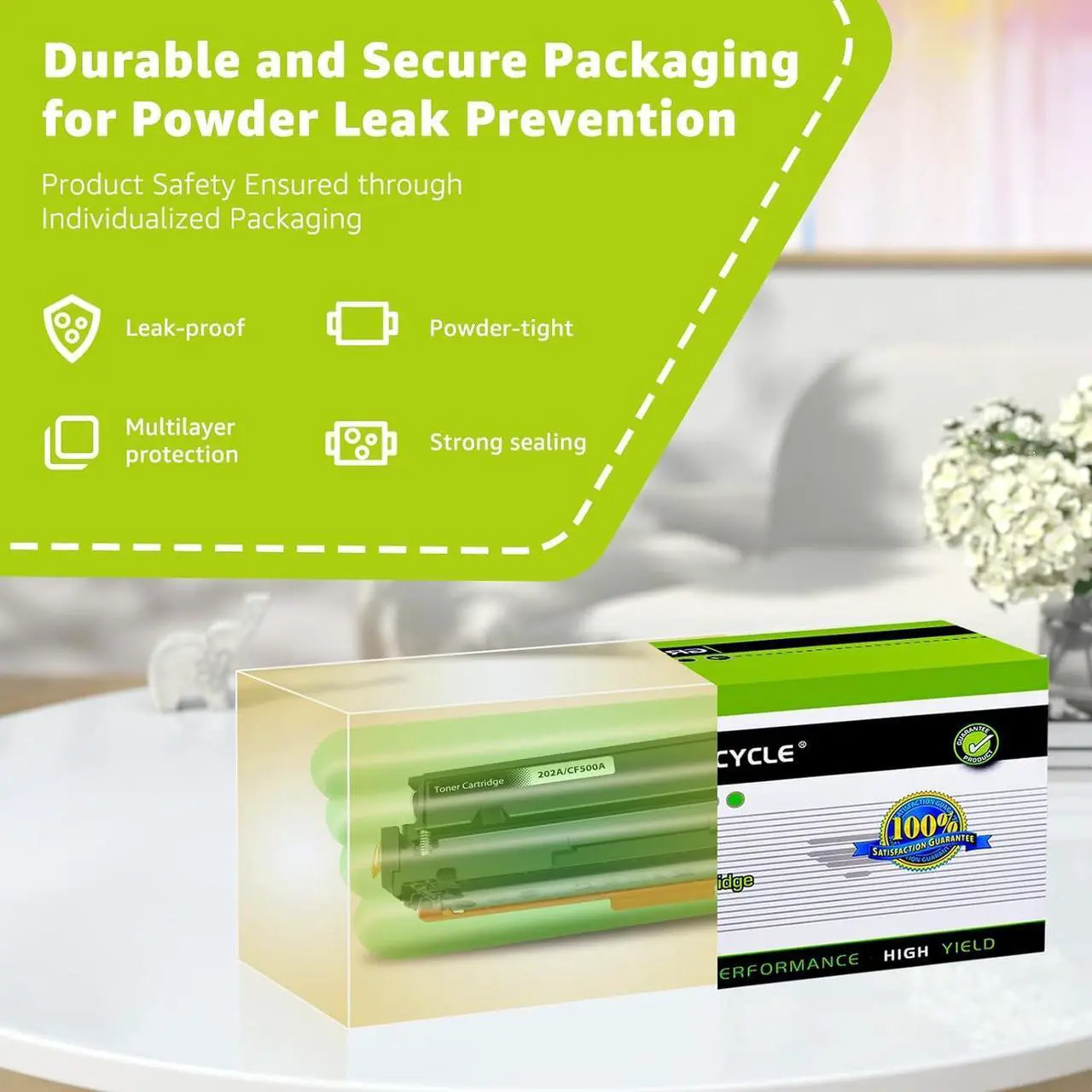 Alt view image 7 of 7 - greencycle 202A Black toner Cartridge Compatible for HP 202A CF500A Works on Color Laserjet Pro MFP M281fdw M281cdw M254dw M254nw M281fdn M254dn M280nw M254 M281 Printer (Black, 8-Pack)