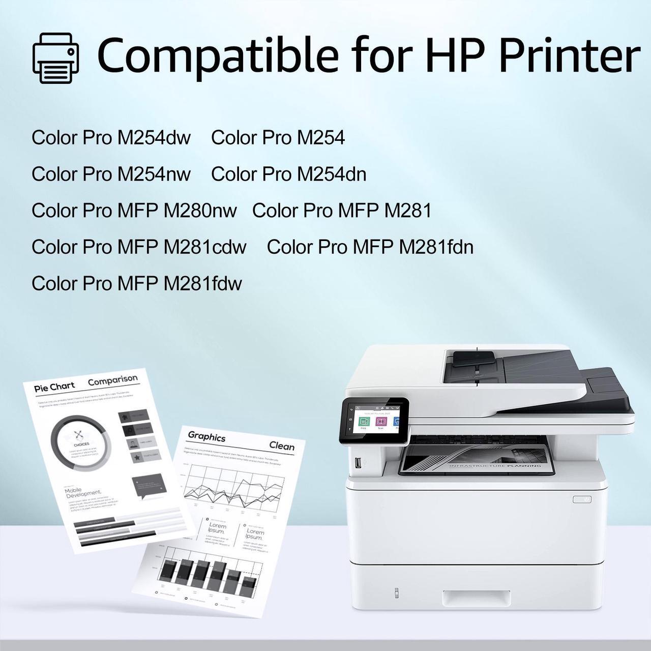 Alt view image 2 of 7 - greencycle 202A Magenta toner Cartridge Compatible for HP 202A CF503A Works on Color Laserjet Pro MFP M281fdw M281cdw M254dw M254nw M281fdn M254dn M280nw M254 M281 Printer (Magenta, 1-Pack)