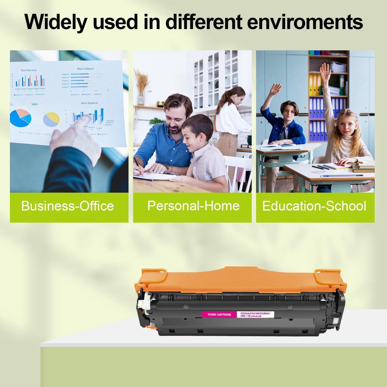 Alt view image 7 of 7 - GREENCYCLE 4 Pack 312A Magenta Compatible Toner Cartridge Replacement for HP 312A CF383A to use with Color Laser Jet Pro MFP M476dn M476dw M476nw Printer
