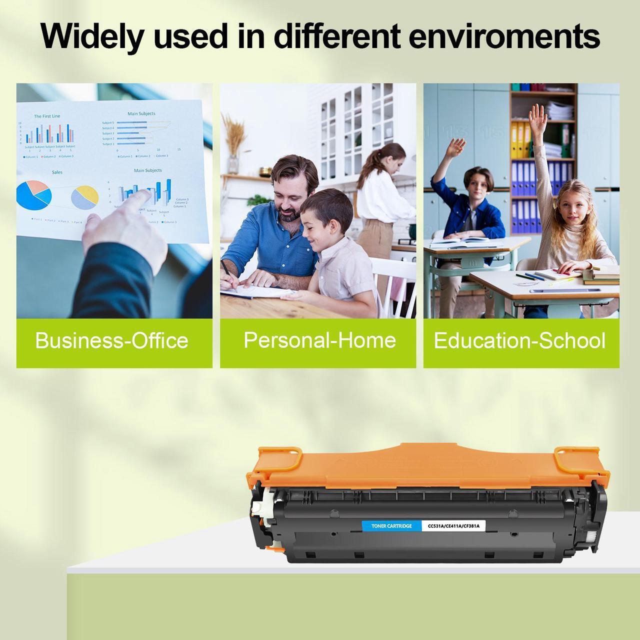 Alt view image 5 of 5 - greencycle 1 Pack 304A CC531A High-yield Compatible Toner Cartridge Replacement for HP 304A CC531A Cyan Toner work with Color CP2025n CP2025dn CP2025x CM2320 CM2320n CM2320fxi Printer