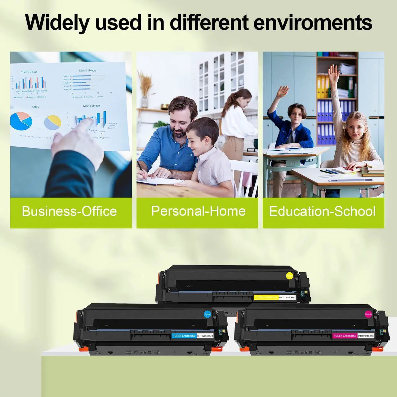 Alt view image 7 of 7 - greencycle 3 Pack 410X High-yield Compatible Toner Cartridge Replacement for HP 410X CF411X CF412X CF413X for Color M477fdw M477fdn MFPM477fnw M452dw Printer (1 Cyan 1 Yellow 1 Magenta)