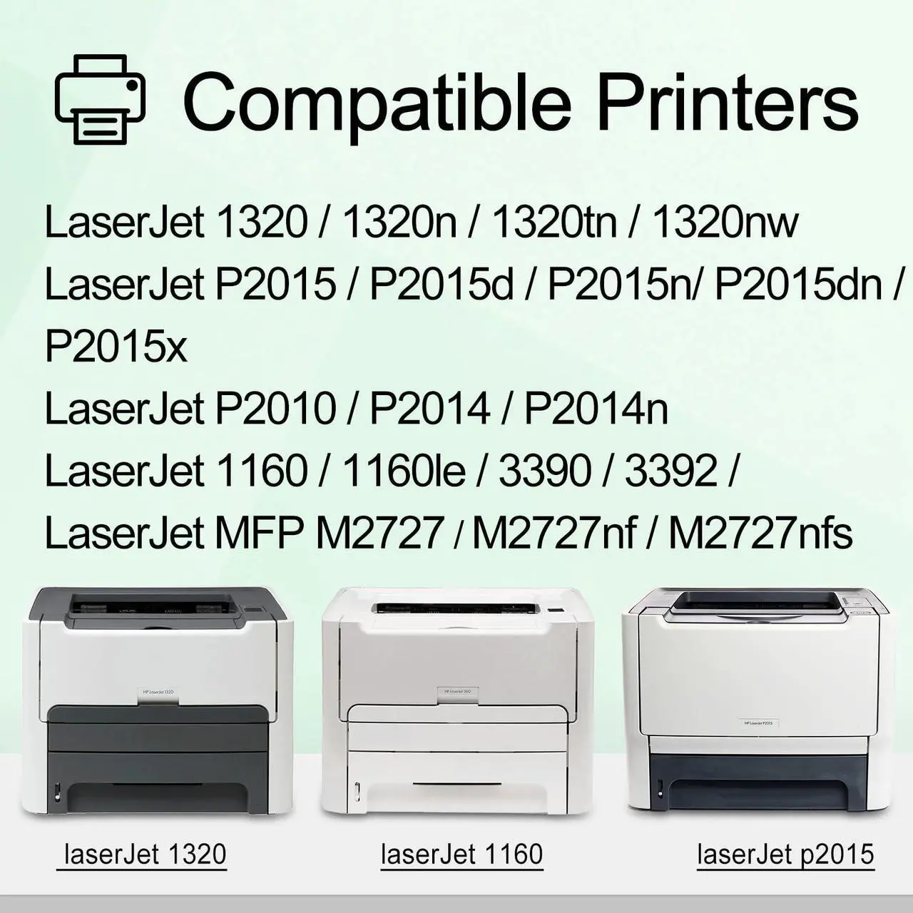Alt view image 2 of 7 - greencycle Q5949A Compatible Toner Cartridge Replacement for HP 49A Q5949A 53A Q7553A Black Cartridge Laserjet 1320 1320n 3390 1160 1320tn 1320nw 3392 P2015 P2015dn P2014 M2727nf MFP Printer (4Pk)