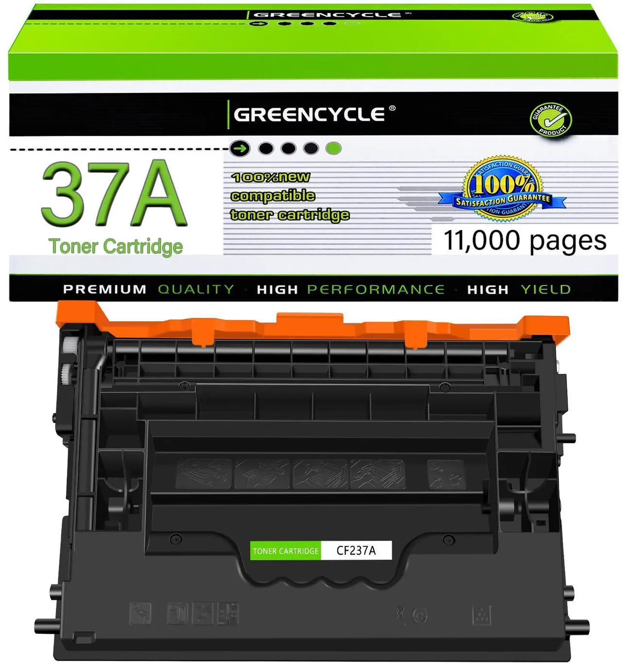Main image of greencycle CF237A Compatible Toner Cartridge Replacement for HP 37A CF237A 37X CF237X Black Cartridge Enterprise M607n M607dn M608n M608dn M608x M609 M609x MFP M631 M632 M631h M633fh Printer (1Pk)