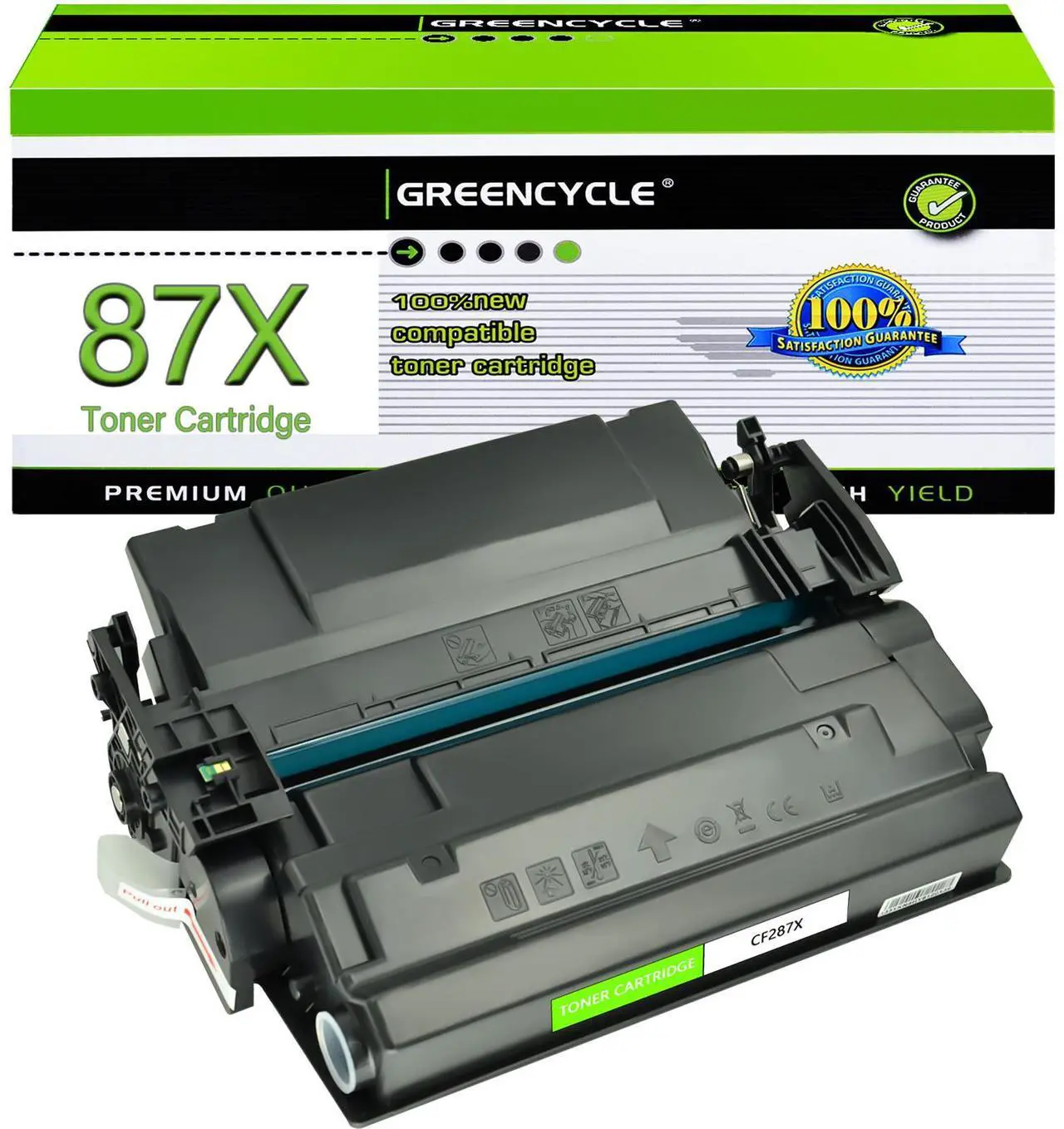 Main image of greencycle CF287X Compatible Toner Cartridge Replacement for HP 87X CF287X 87A CF287A Black Cartridge Laserjet Enterprise M506 M506dn M506n M506x Pro M501 M501dn M527 M527dn Printer (1Pk)