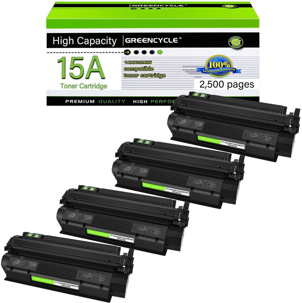 Main image of greencycle C7115A Compatible Toner Cartridge Replacement for HP 15A C7115A 13A Q2613A Black Cartridge Laser Jet 1200 1220 1300 1150 3300 3310 3320 3330 3380 Printer (4Pk)