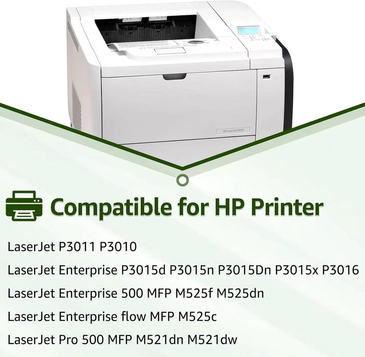 Alt view image 2 of 7 - greencycle CE255X Compatible Toner Cartridge Replacement for HP 55X CE255X 55A CE255A Black Cartridge Laserjet P3015 P3015dn P3015x Pro 500 MFP M521dn M521dw M521 M525 Printer (1Pk)