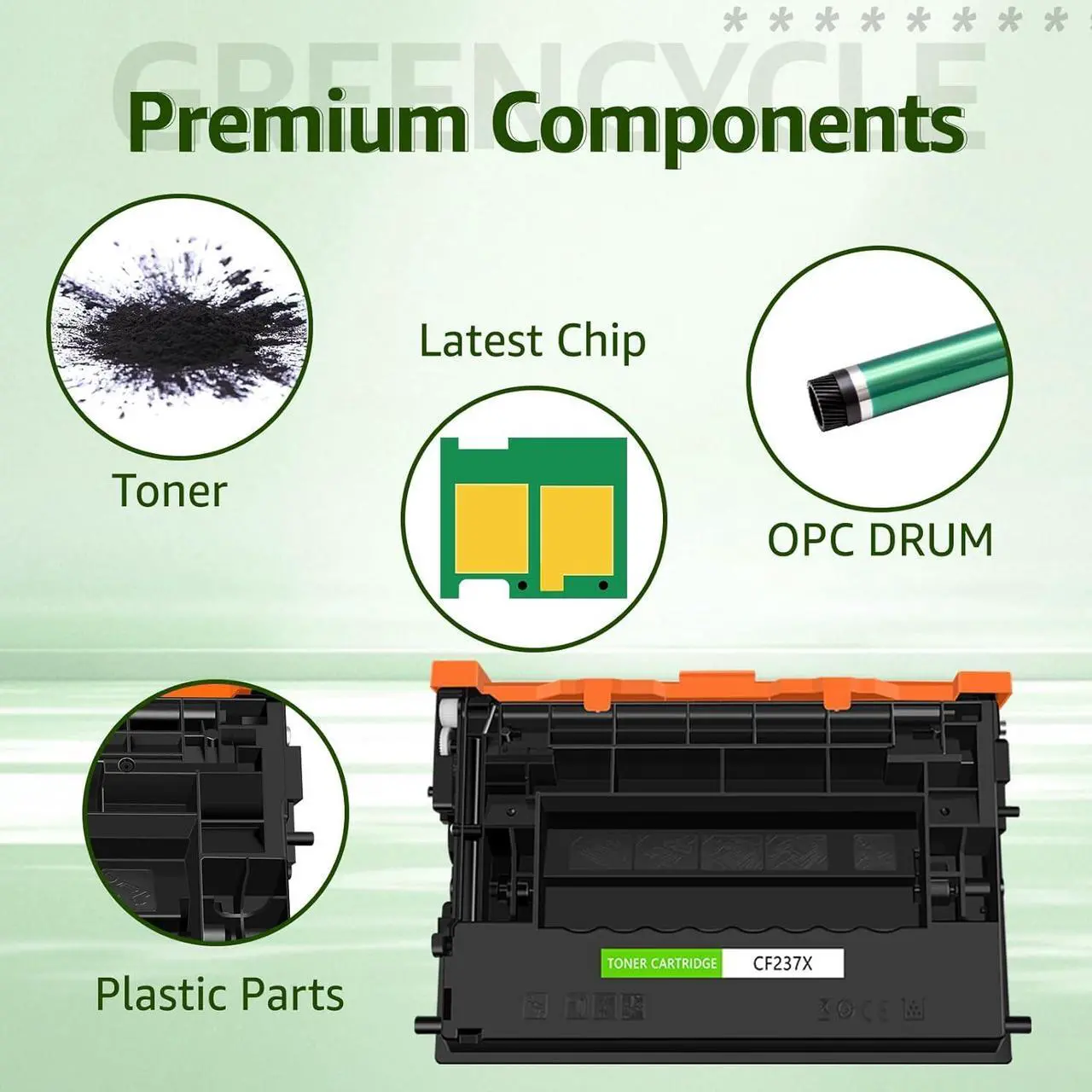 Alt view image 4 of 7 - greencycle CF237X Compatible Toner Cartridge Replacement for HP 37X CF237X 37A CF237A Black Cartridge Enterprise M608 M609 M608n M608dn M608x M609x MFP M631 M632 M633 Printer (2Pk)