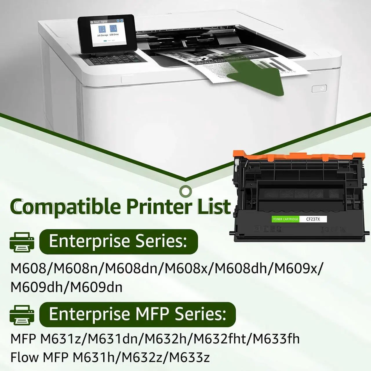 Alt view image 2 of 7 - greencycle CF237X Compatible Toner Cartridge Replacement for HP 37X CF237X 37A CF237A Black Cartridge Enterprise M608 M609 M608n M608dn M608x M609x MFP M631 M632 M633 Printer (2Pk)