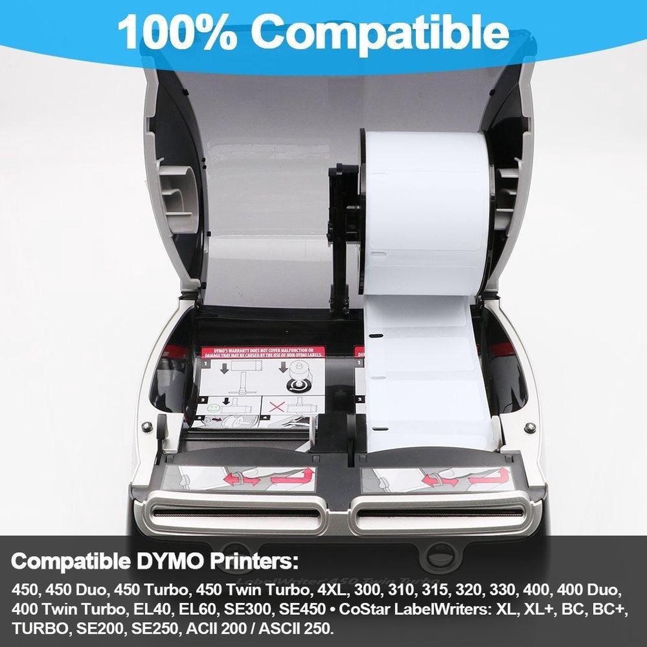 Alt view image 3 of 5 - GREENCYCLE 100 Roll Compatible for Dymo 30334 2-1/4" x 1-1/4" White Multipurpose Medium Address Shipping Label for Labelwriter 450, 4XL & Zebra Desktop Printers 1000 Labels/Roll, NOT FIT 550 & 5XL