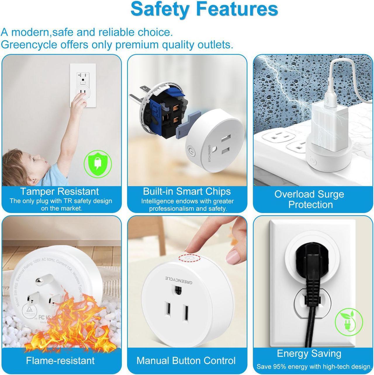 Alt view image 5 of 7 - Wireless Wall Switch Remote Control Outlet,GreenCyle Remote Control Outlet Plug Switch,15A/1500W,TUV List,No Wiring Needed,300ft RF Range,for Lamp,Fans,Household Appliances