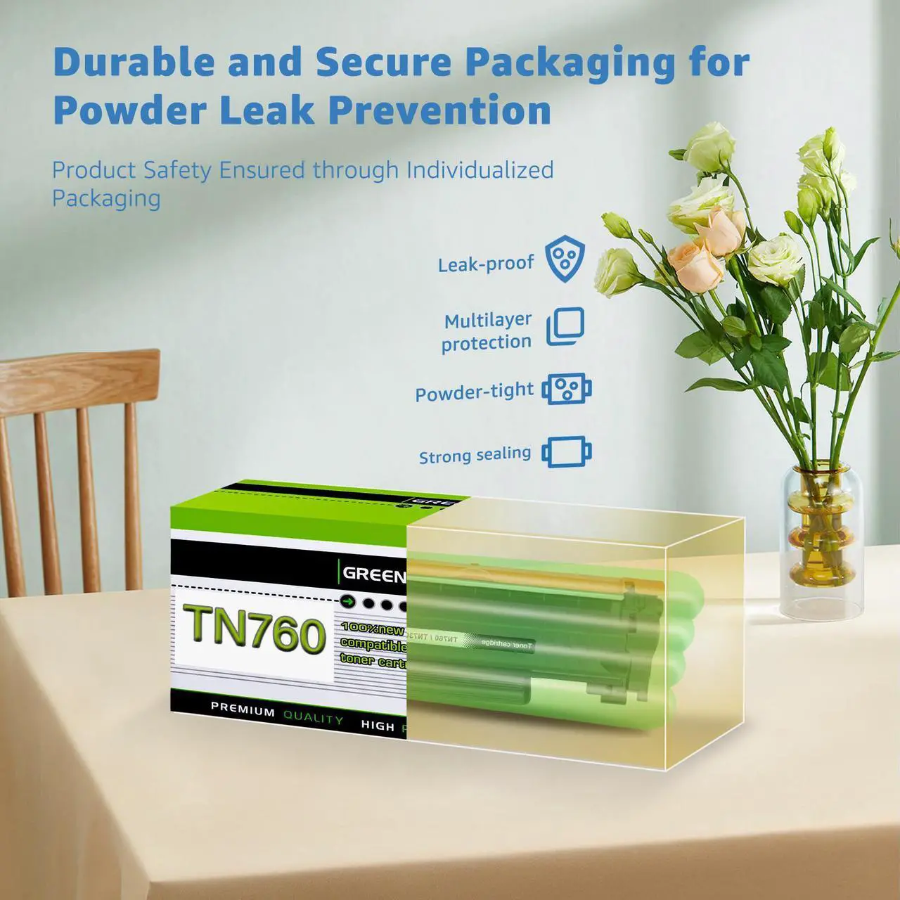 Alt view image 7 of 7 - GREENCYCLE Compatible Toner Cartridge Replacement for Brother TN760 TN-760 TN730 Use for HL-L2350DW HL-L2395DW HL-L2390DW HL-L2370DW MFC-L2750DW MFC-L2710DW DCP-L2550DW Printer (Black,4-Pack)