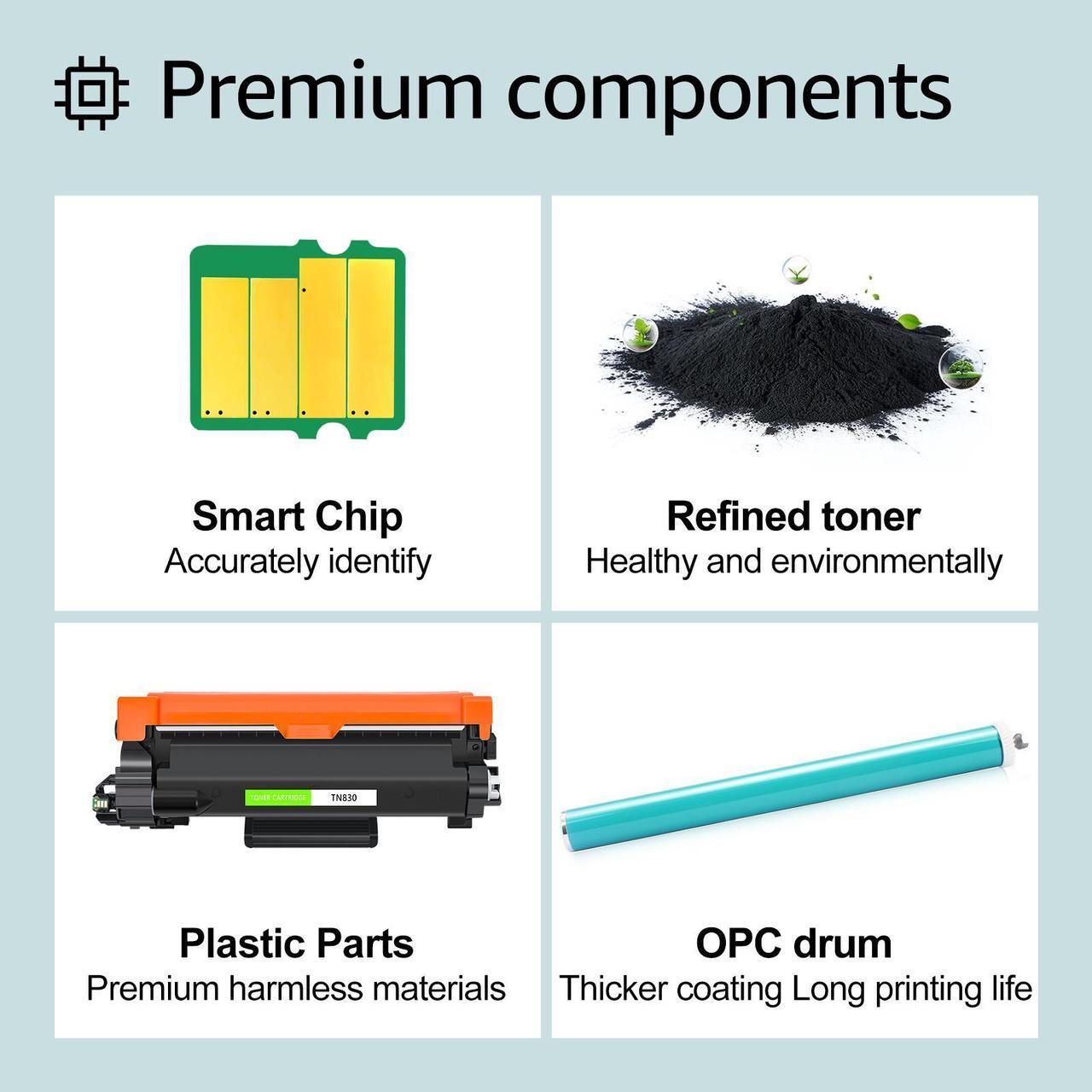 Alt view image 4 of 7 - greencycle 6 Pack TN830XL Black Toner Cartridge Compatible for Brother TN-830XL TN830 TN-830 use HL-L2460DW L2400D L2480DW L2405W MFC-L2820DW DCP-L2640DW Printer