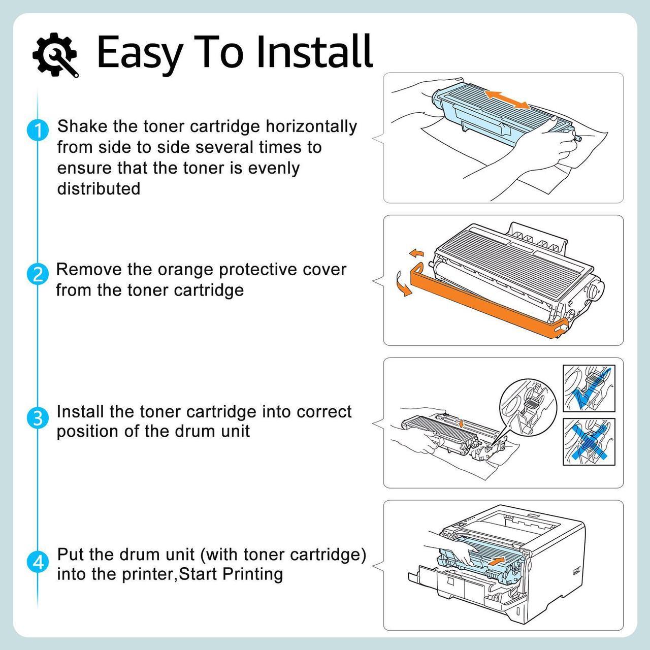 Alt view image 5 of 7 - greencycle 6 Pack TN830XL Black Toner Cartridge Compatible for Brother TN-830XL TN830 TN-830 use HL-L2460DW L2400D L2480DW L2405W MFC-L2820DW DCP-L2640DW Printer