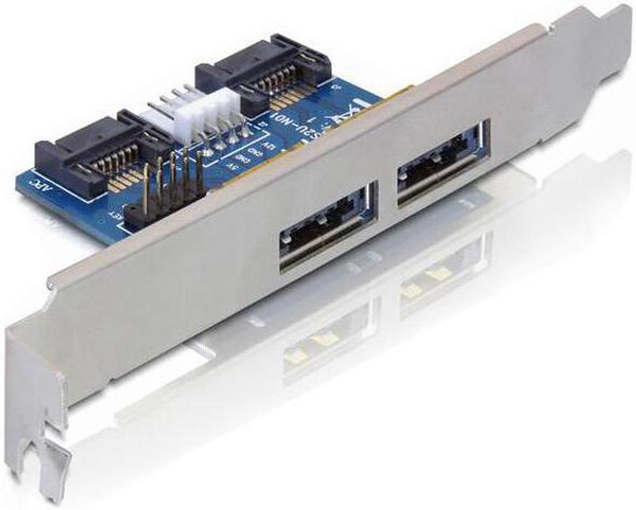 Main image of Desktop Computer Dual Port SATA to Power eSATA eSATAp 9Pin to USB 2.0 Converter Expansion Rear Bracket Card
