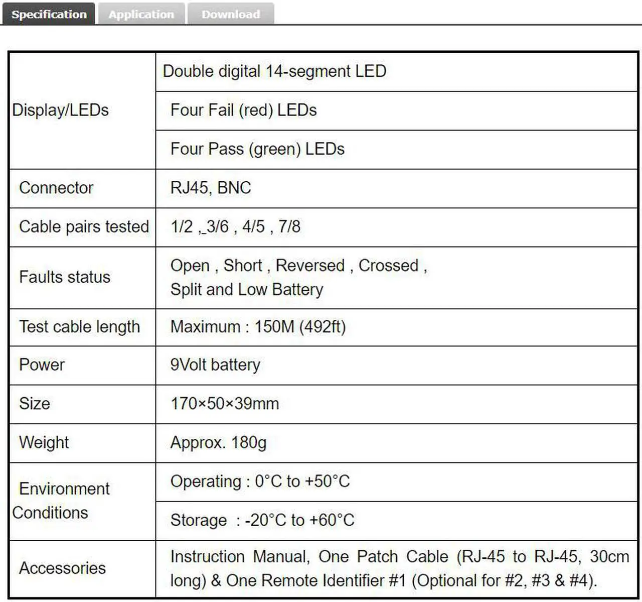 Alt view image 2 of 4 - TES-45 CAT-5 Lan Cable Tester Meter Pairs Length Faults Status Leds Display