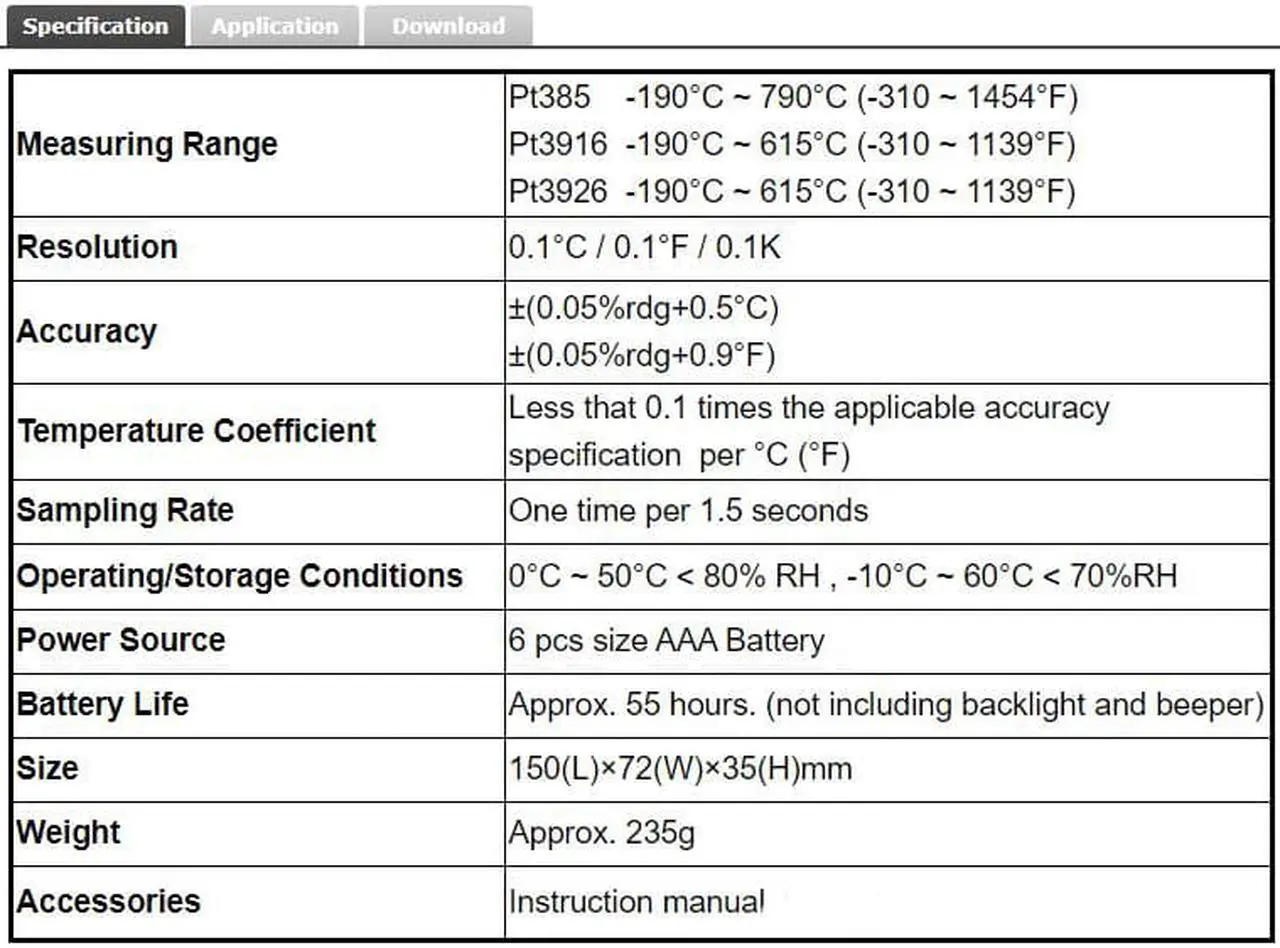 Alt view image 2 of 3 - TES-1317 Digital RTD (Resistance Temperature Detector) Thermometer with probe