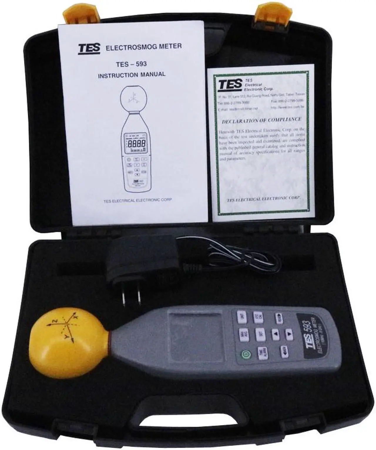 Alt view image 7 of 7 - TES-593 EMF Meter Triaxial Data Logger The Electromagnetic Radiation Detector