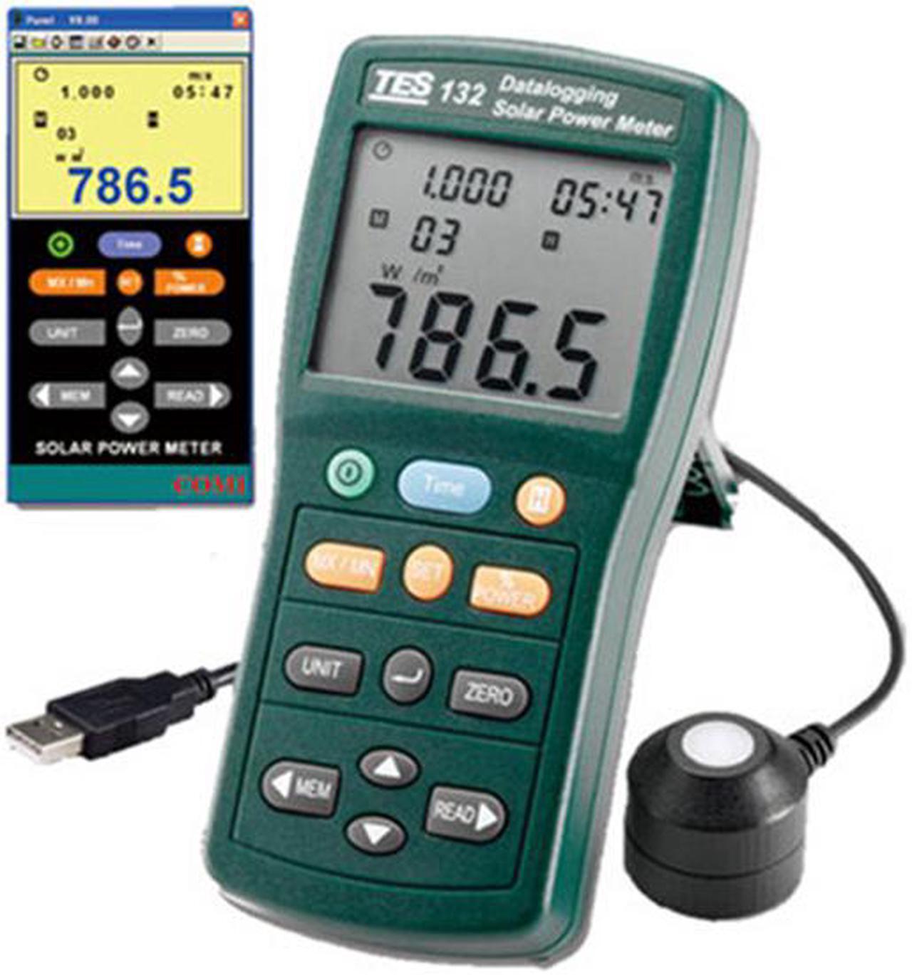 Main image of TES-132 Solar Power Meter solar radiation measurement 2000W/m2 USB Data Logger