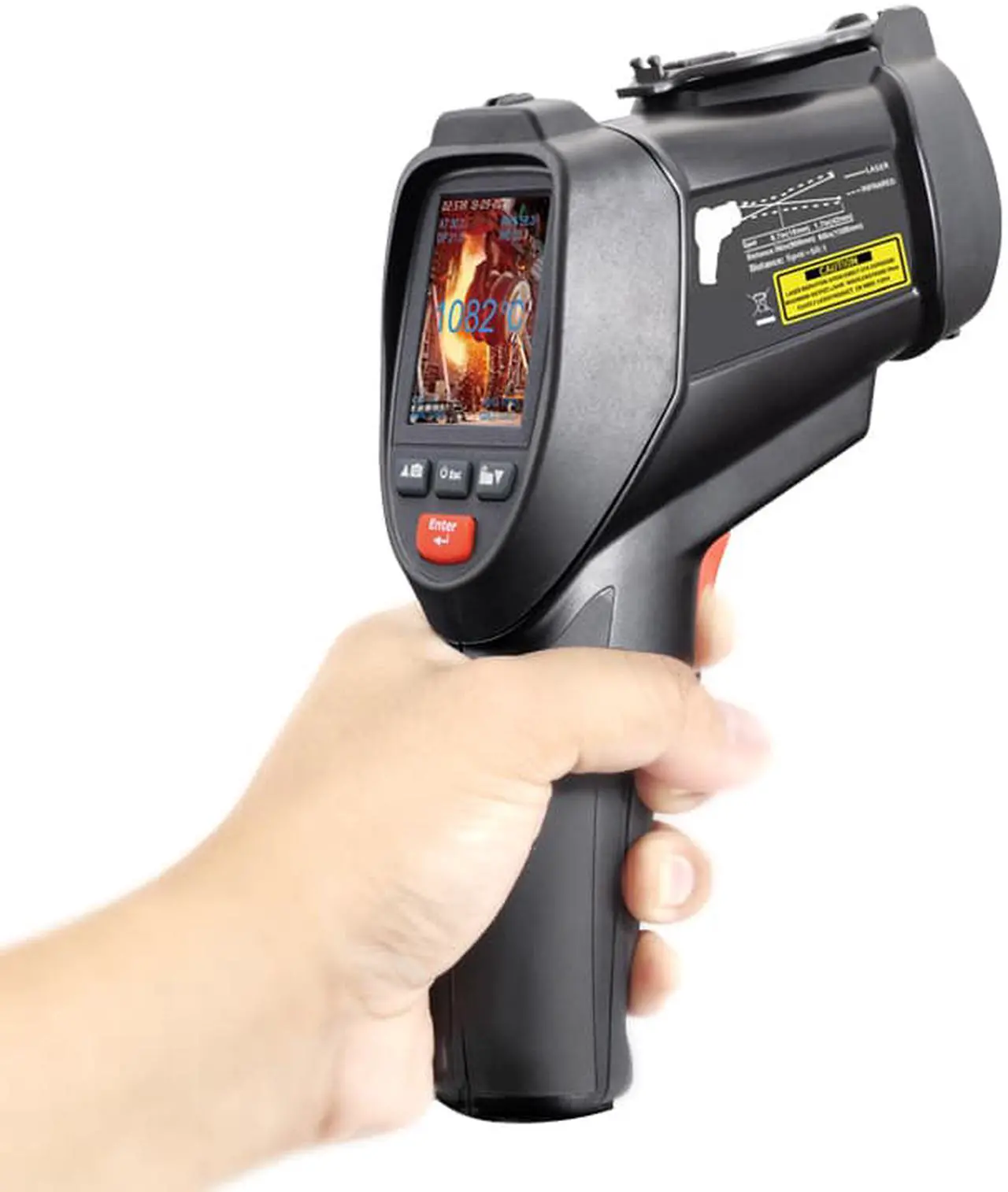 Alt view image 3 of 4 - CEM DT-9862 Infrared IR Dual Laser Video Thermometer  Color TFT LCD Screen 8G
