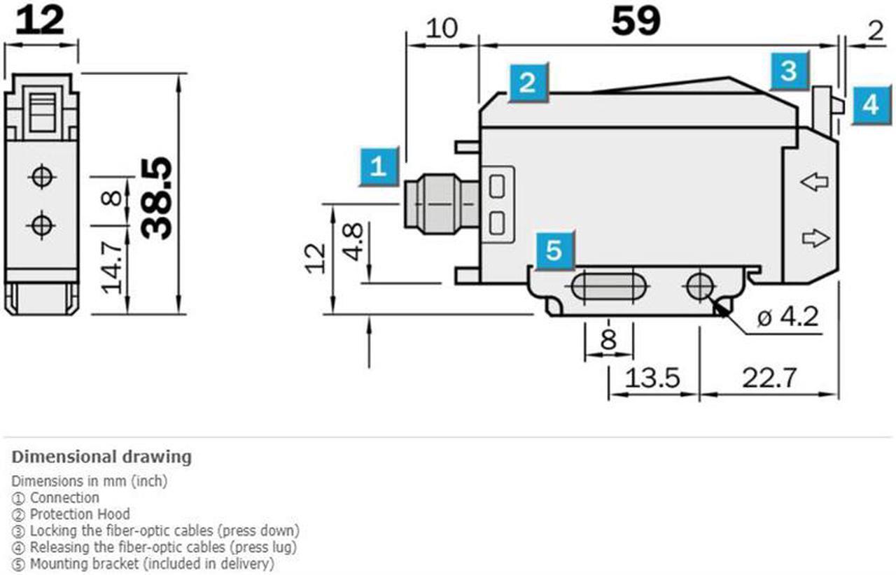 Alt view image 4 of 5 - SICK WLL160-F420 Fiber Optic Switch,4-Pin,10 V DC ... 30 V DC,New