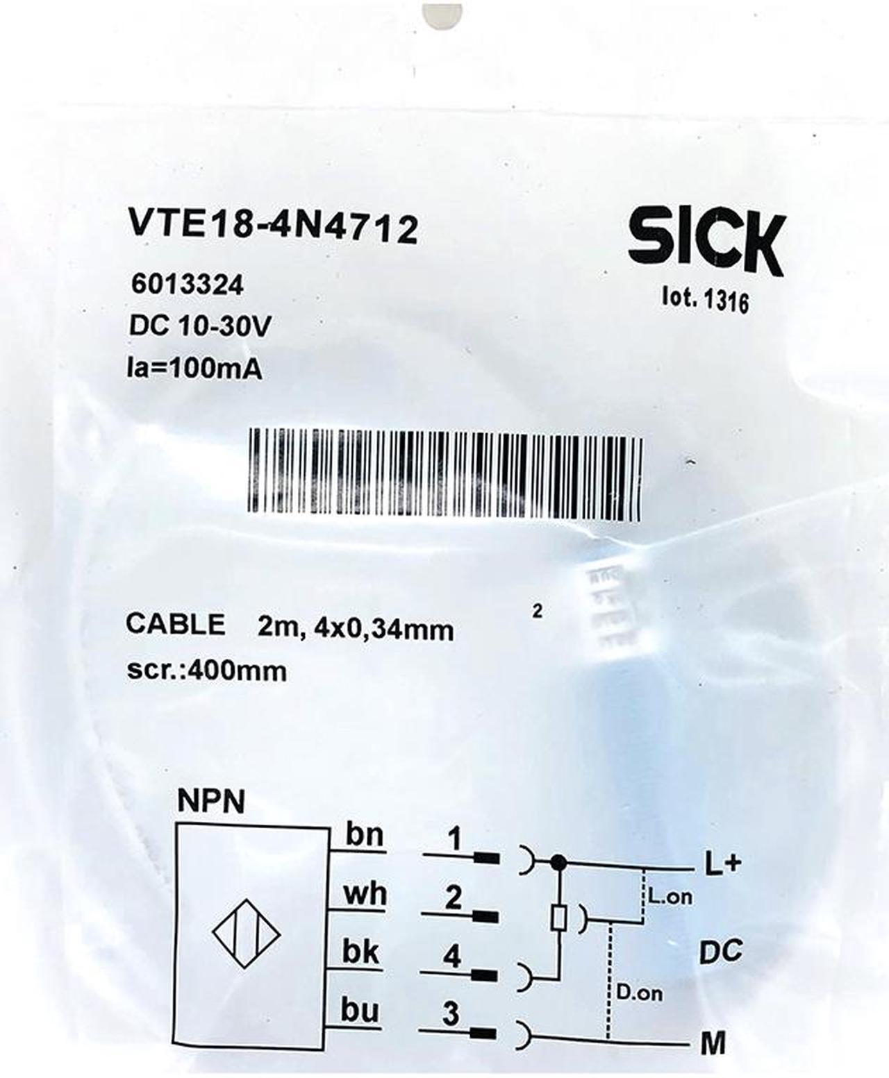 SICK VTE18-4N4712 Photoelectric proximity sensor ,NPN ,New