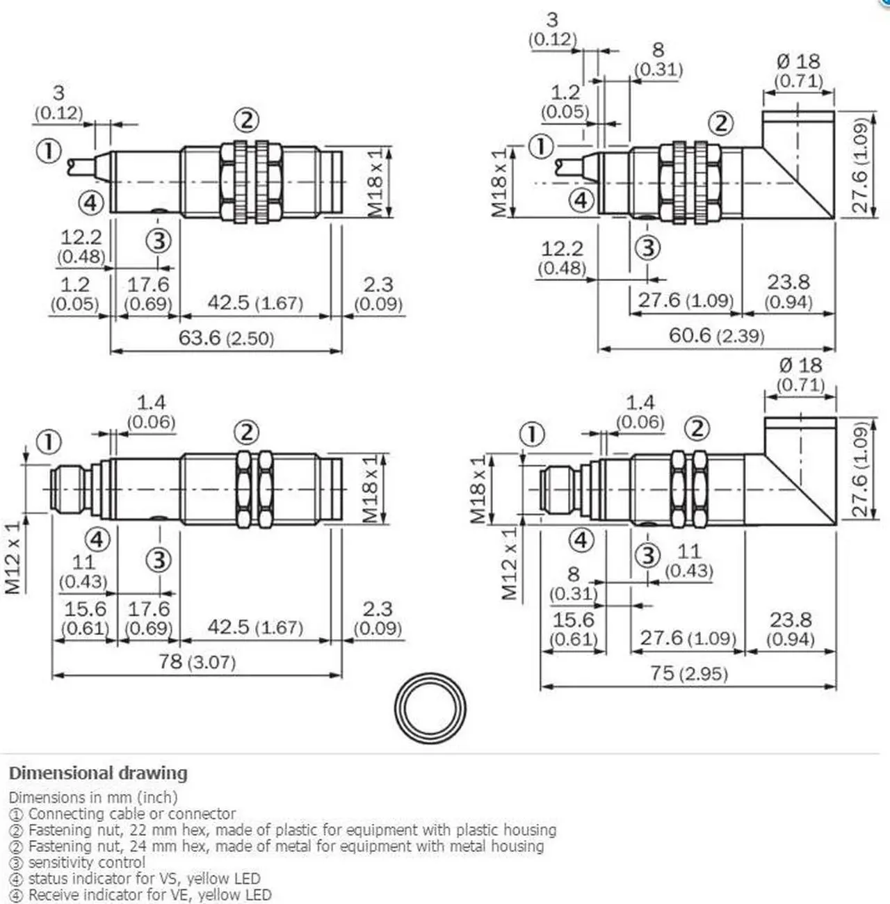 Alt view image 2 of 2 - SICK VS/VE18-3P3640 Through-beam photoelectric sensor ,PNP,New