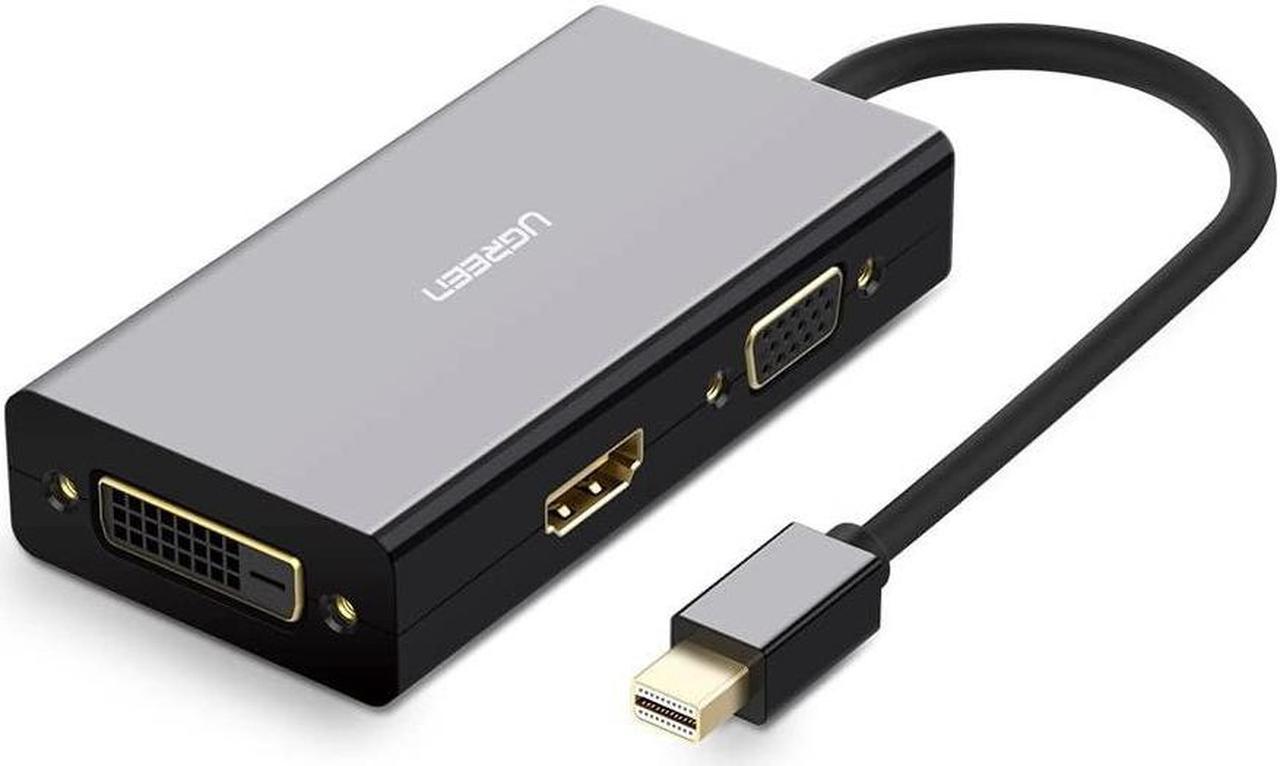 UGREEN Mini DisplayPort Thunderbolt to HDMI DVI VGA Adapter 4K Black