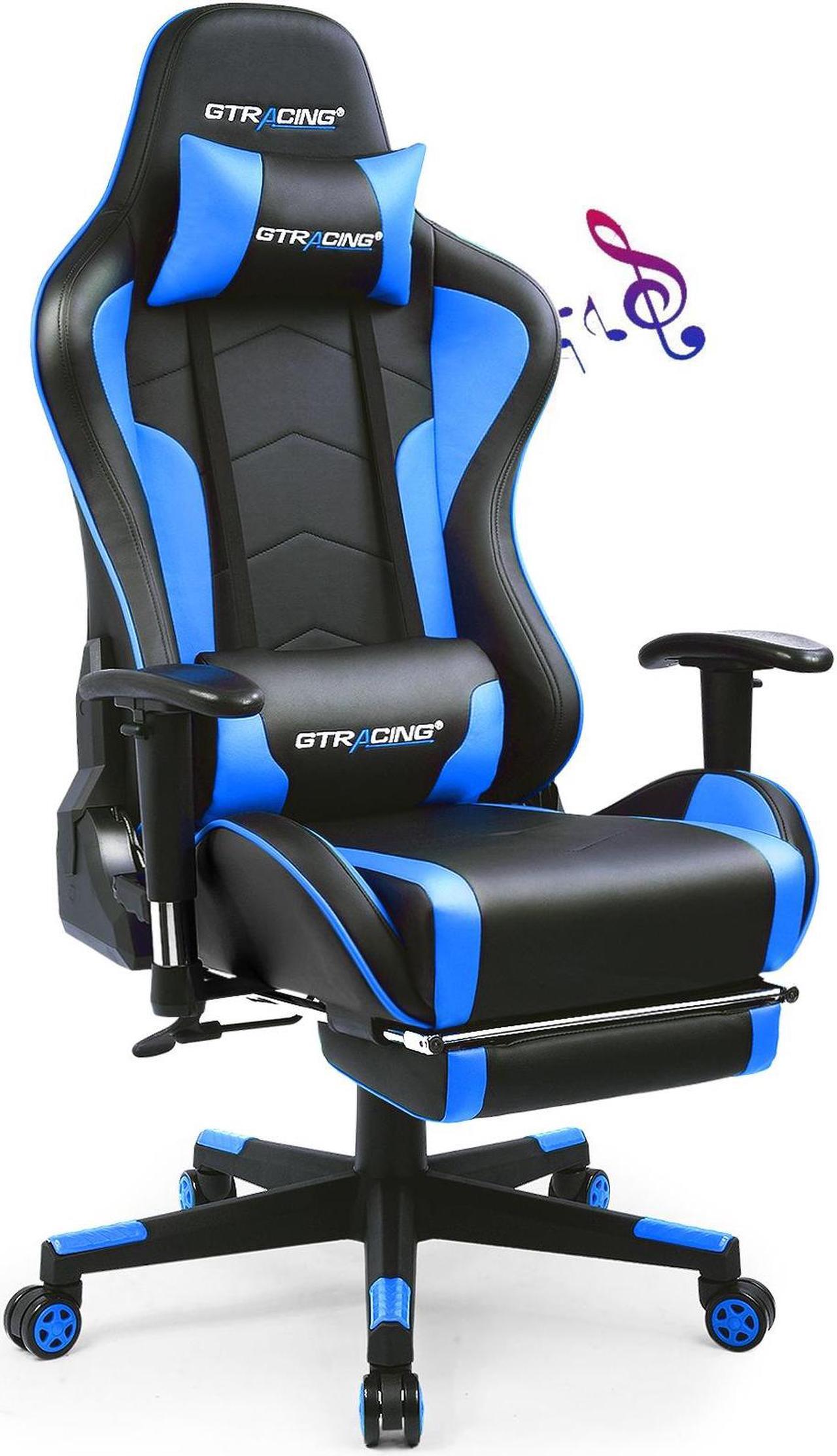 Main image of GTRACING Gaming Chair with Footrest and Bluetooth Speakers Music Video Game Chair Heavy Duty Ergonomic Computer Office Desk Chair (Blue)