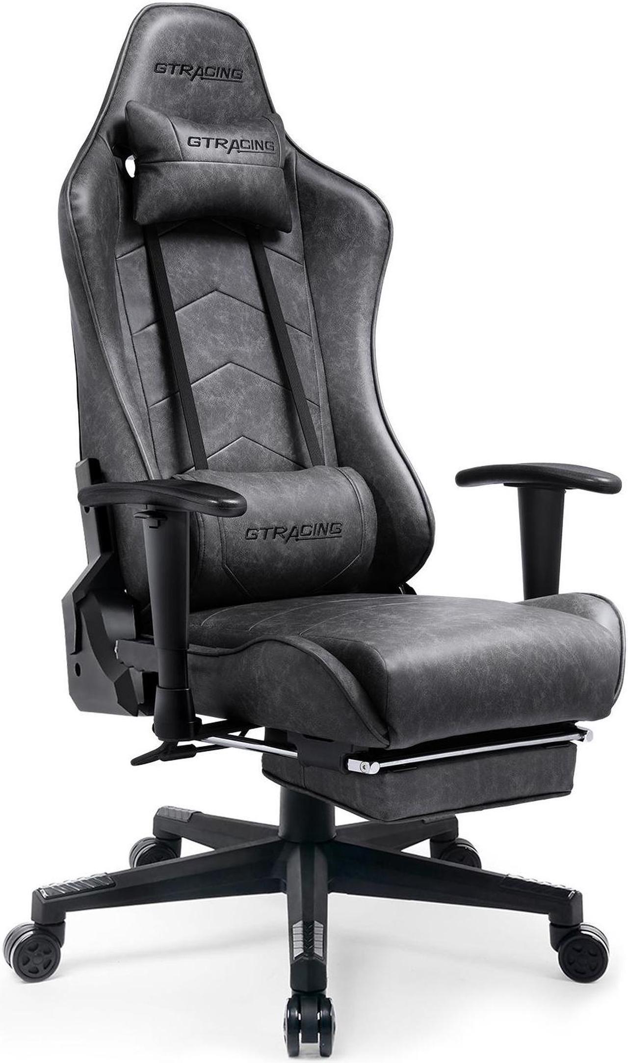 Main image of GTRACING Gaming Chair with Footrest Big and Tall Gamer Chair Office Executive Chair Heavy Duty Adjustable Recliner with Headrest Lumbar Support Cushion Desk Chair (Grey)